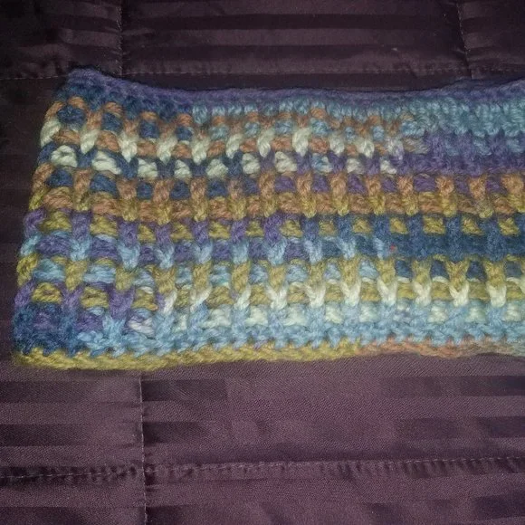 Handcrafted Multicolor 3 Button Cowl Neckwarmer - Mediumweight - Picture 3 of 8